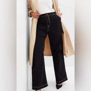 Gap Carpenter Black Cargo Pockets Wide Leg High Rise NWT Jeans 20 Tall Plus